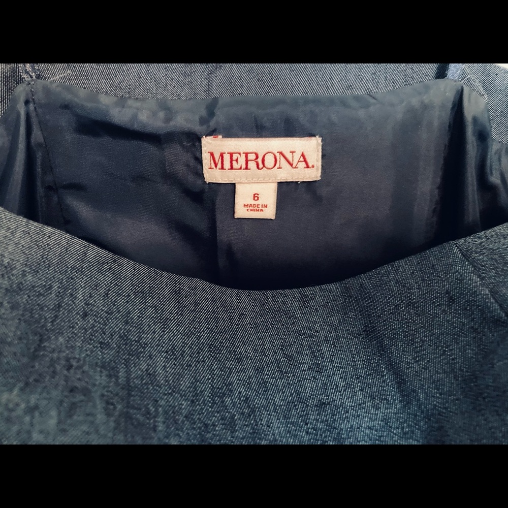 NWOT Merona Strapless Lightweight Denim Midi Dress Blue Summer Event Wedding 6 - Picture 4 of 5